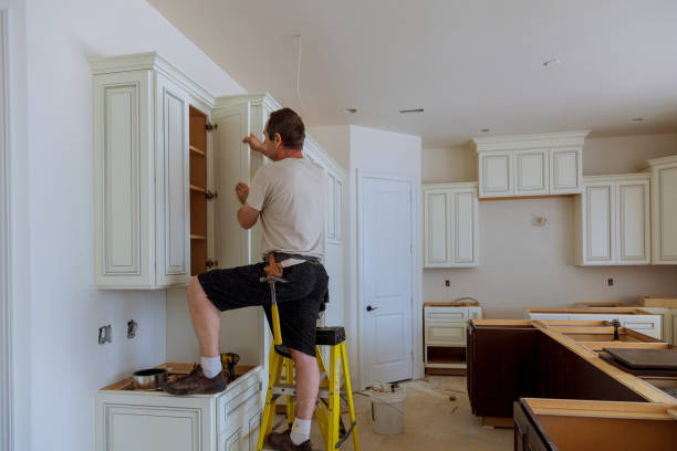Kitchen island installation in Southampton by JMT Kitchen Cabinet